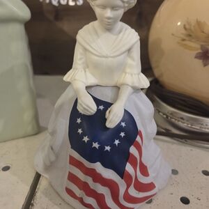 Avon Patriotic Figurine with Red, White, and Blue Dress